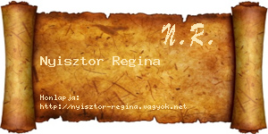 Nyisztor Regina névjegykártya